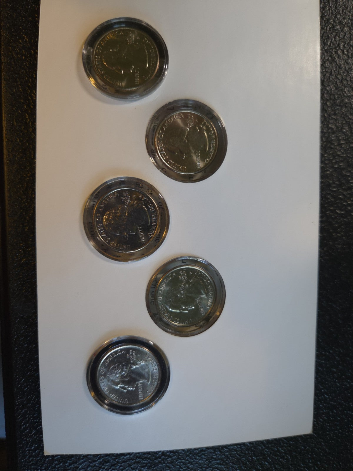 The Colorized State Quarter Collection (1999 NJ, GA, CT and 2000 MA, MD) UNCIRC