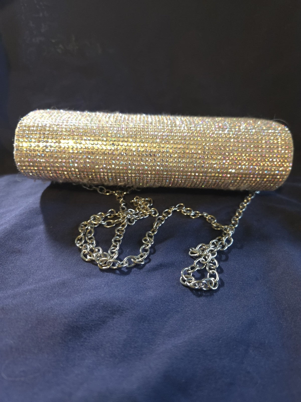 Jessica Mclintock Vintage Glitter/Sequins Clutch Purse With Detachable Chain