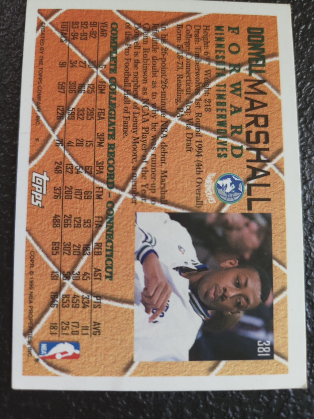 1994-95 Topps - Donyell Marshall #381 (RC)
