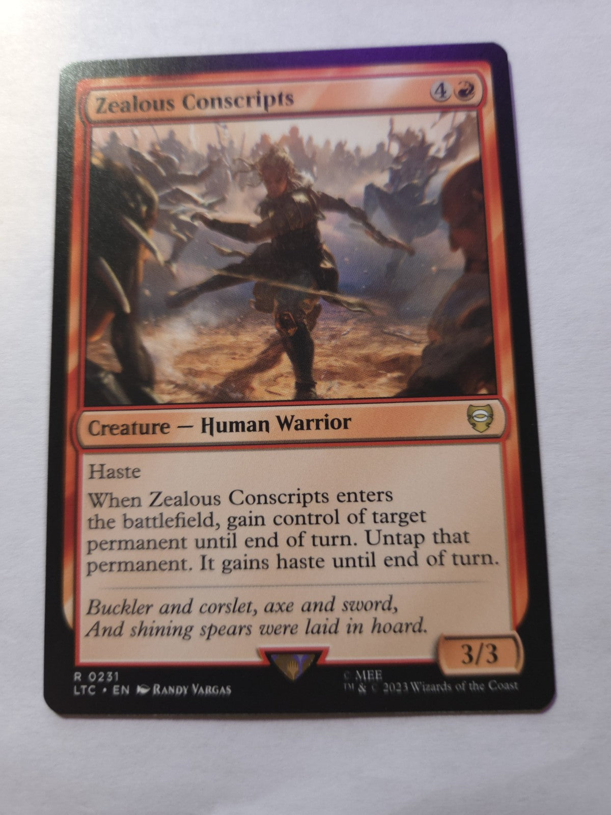 MTG - Zealous Conscripts Commander: the Lord of the Rings: Tales of Middle-Earth
