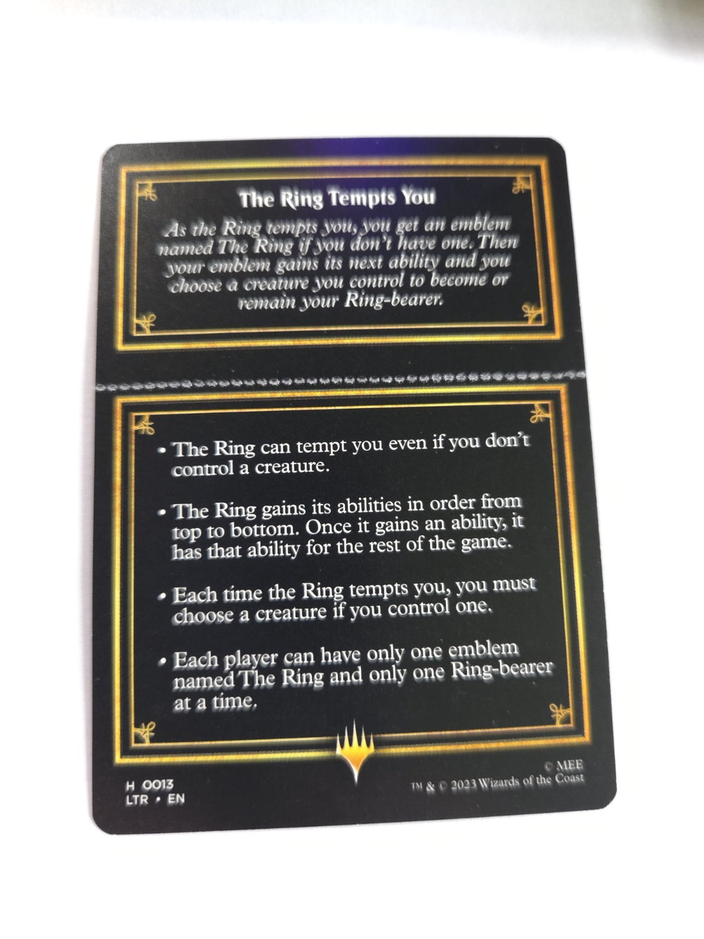 The Ring Helper Card Universes Beyond: the Lord of the Rings: Tales of...