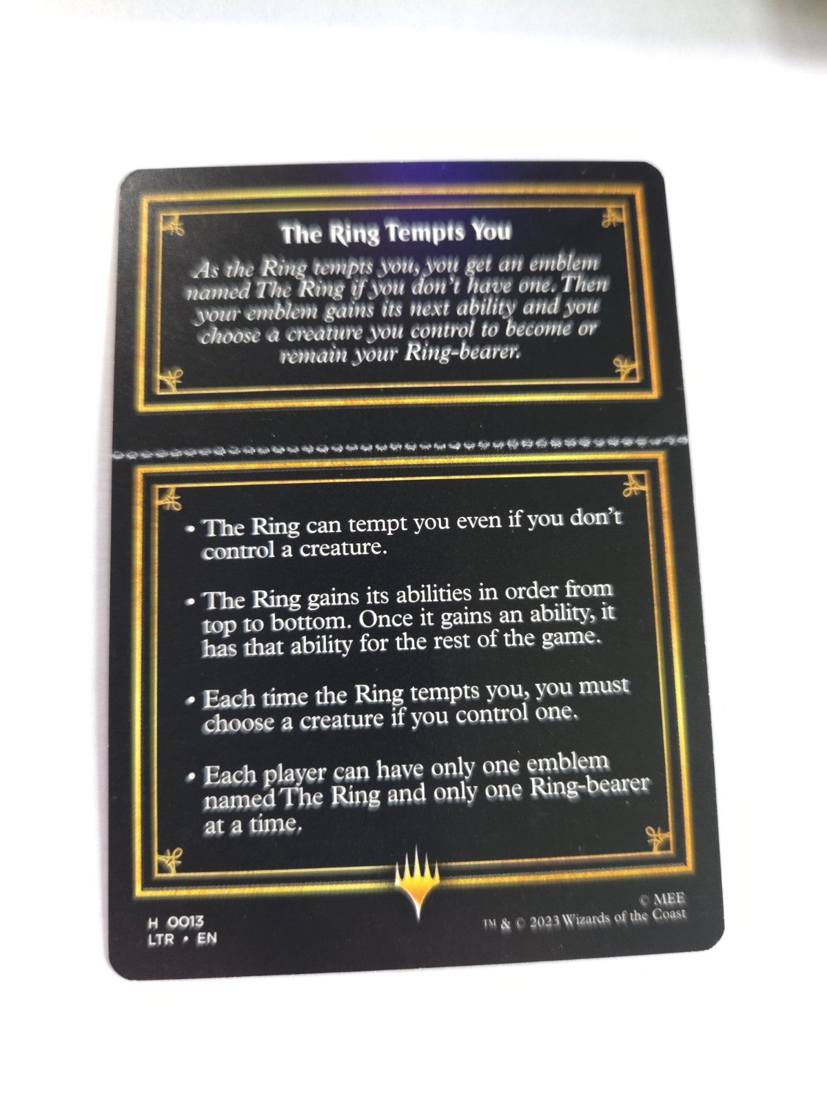 The Ring Helper Card Universes Beyond: the Lord of the Rings: Tales of...