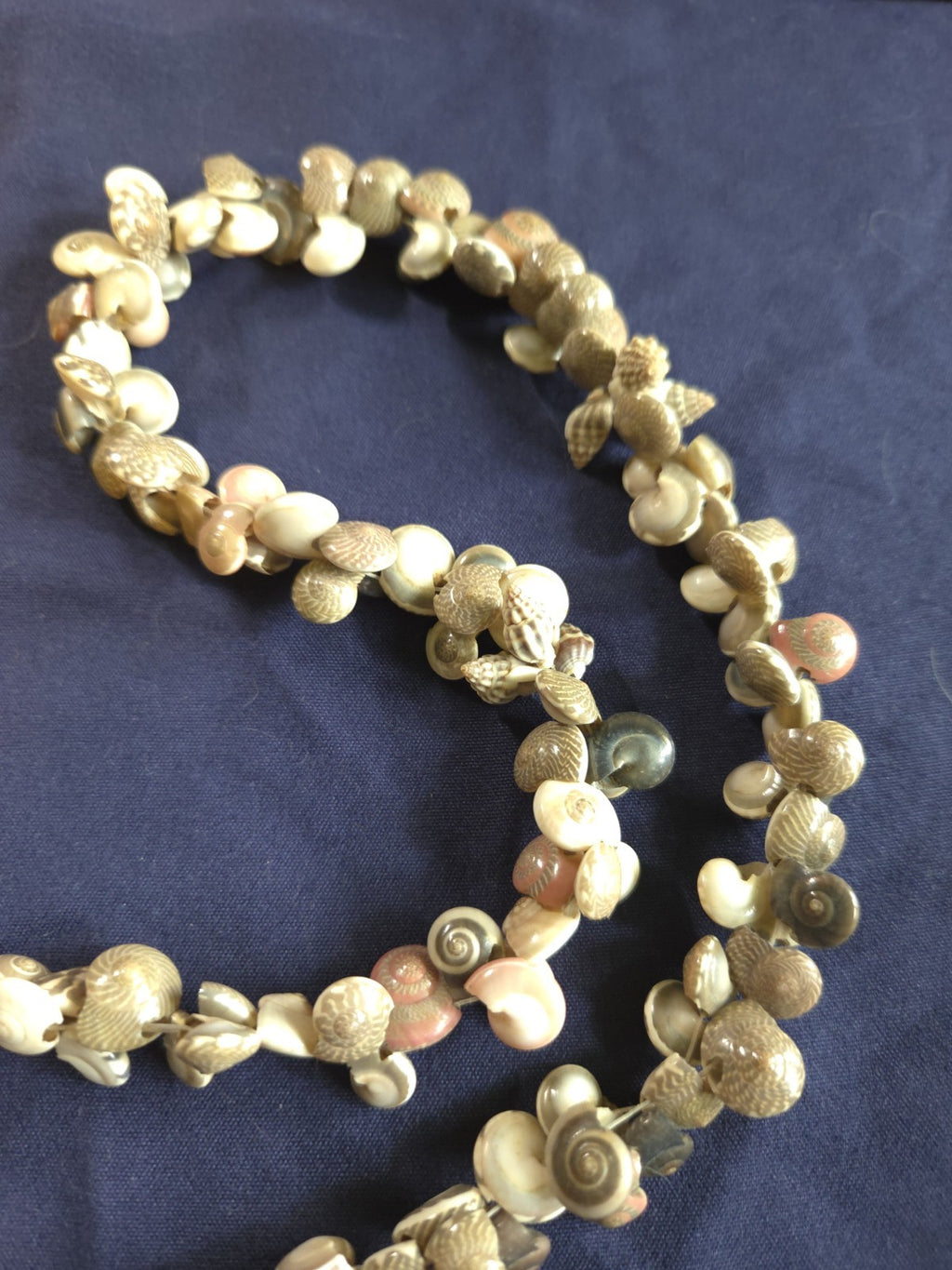 Vintage Estate Jewelry - Seashell Necklace 36" Pullover Mini Conch Shells