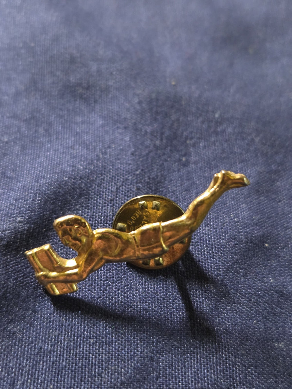 Vintage Gold-toned Swimmer Award Chenile Pin