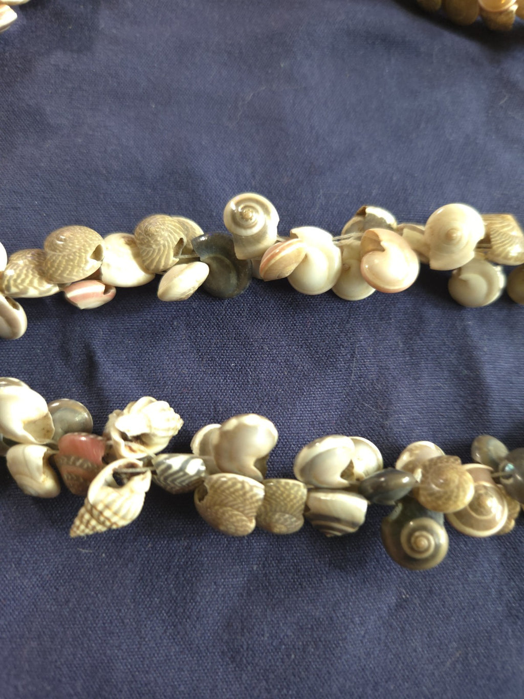Vintage Estate Jewelry - Seashell Necklace 36" Pullover Mini Conch Shells