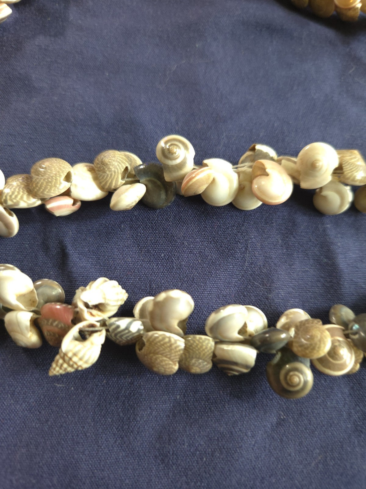 Vintage Estate Jewelry - Seashell Necklace 36" Pullover Mini Conch Shells