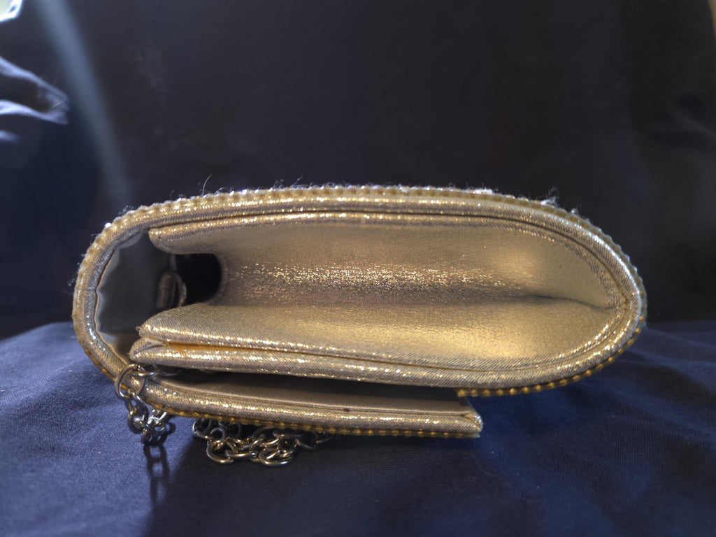 Jessica Mclintock Vintage Glitter/Sequins Clutch Purse With Detachable Chain