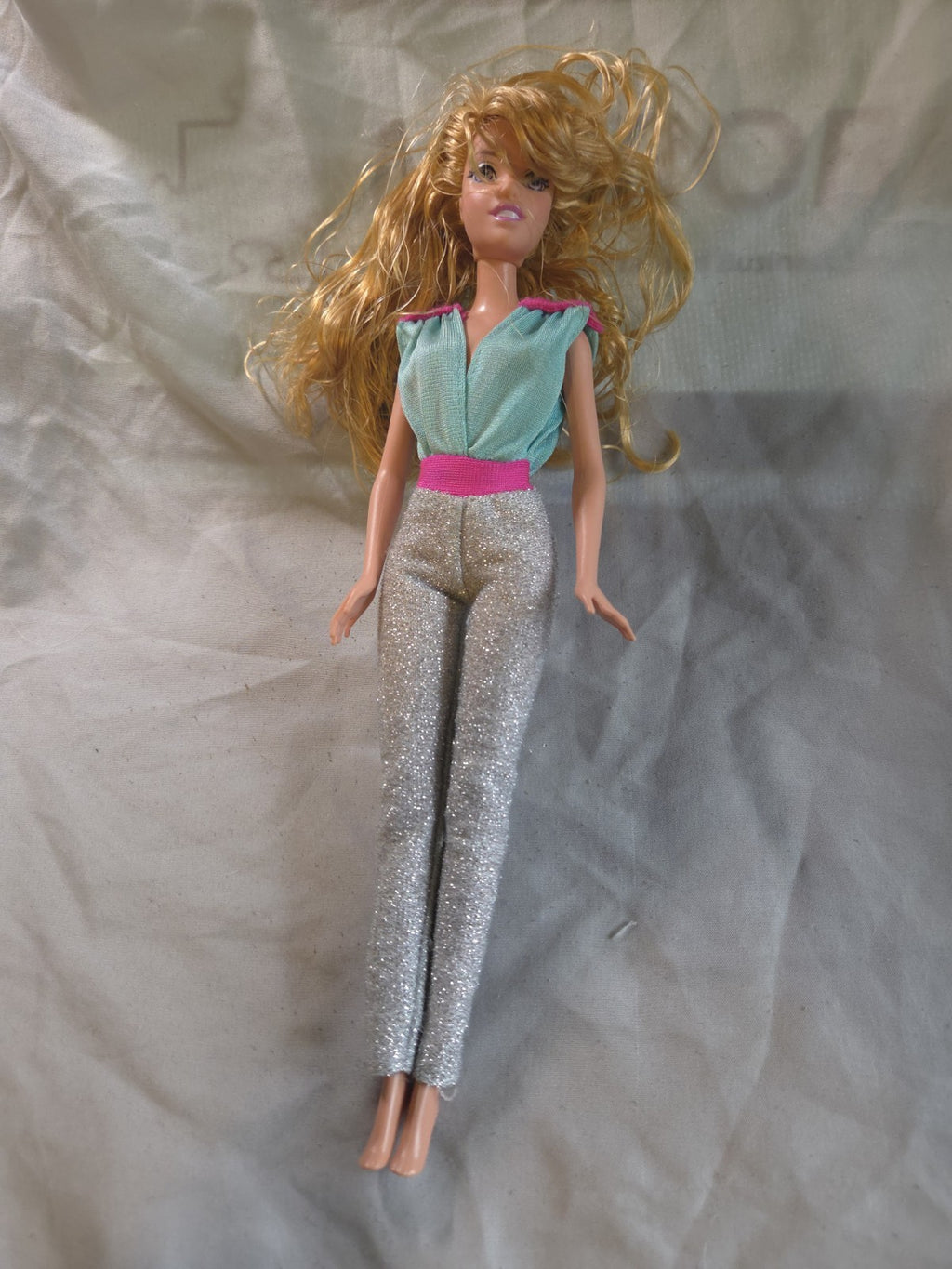 2005 Disney Doll With Silver Glitter Pants And Blue Top