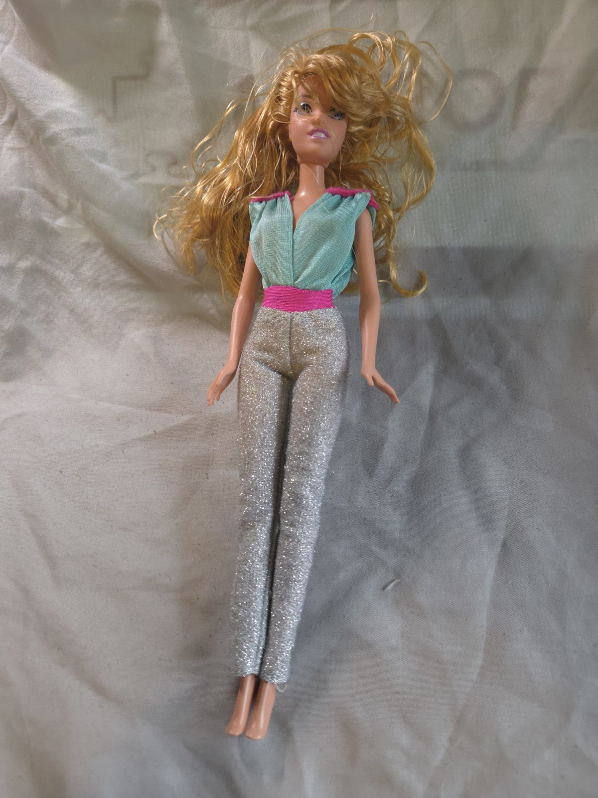 2005 Disney Doll With Silver Glitter Pants And Blue Top