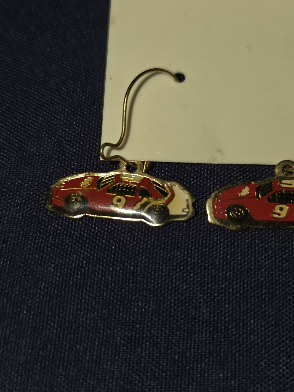 Vintage NASCAR Earrings Car Number 9 Kasey Khane