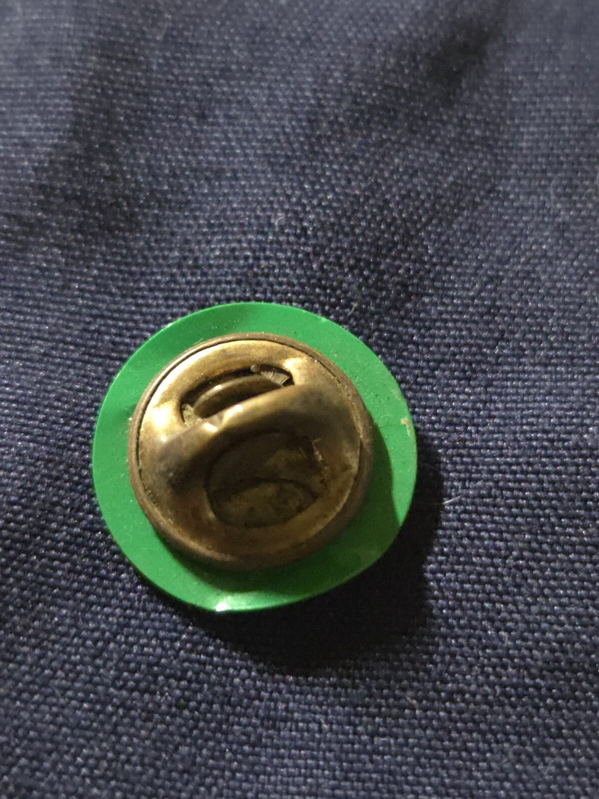 Vintage Brownie / Girl Scout Gold Star Membership Pin w/ Green Plastic Disc