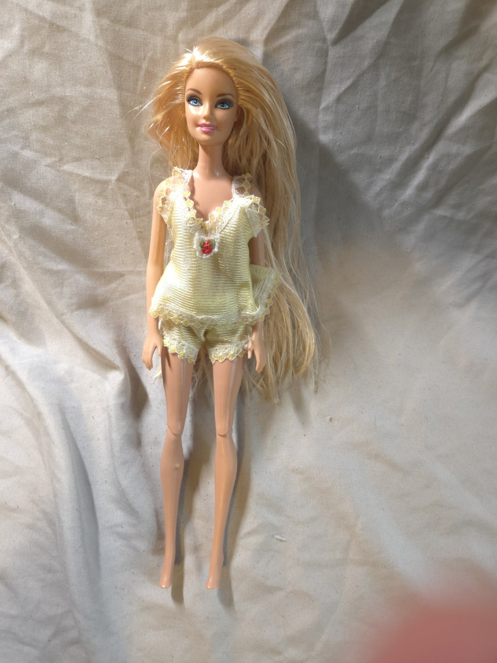1998 Barbie Doll Wearing Yellow Pajamas