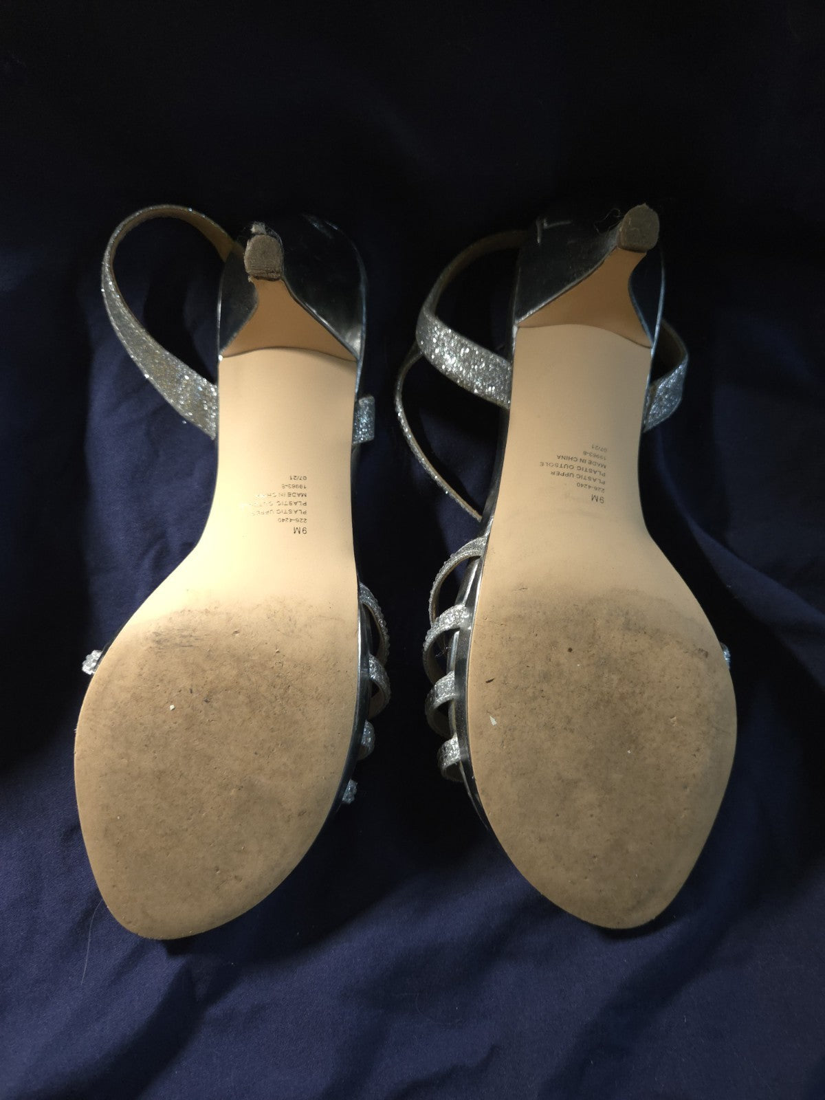 I.Miller Vintage Nalda Silver Size 9M  Open Toe Heels