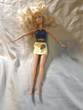 1998 Barbie With Yellow Floral Skirt And Blue Top