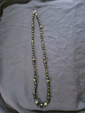 Vintage Estate Jewelry - Black  And Multi-toned Beaded Necklace Gold Tone Clasp