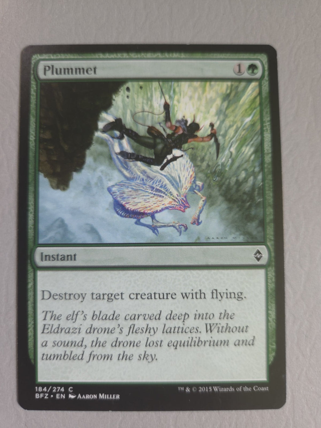MTG - Plummet - Battle for Zendikar - Regular - C - 184 - NM