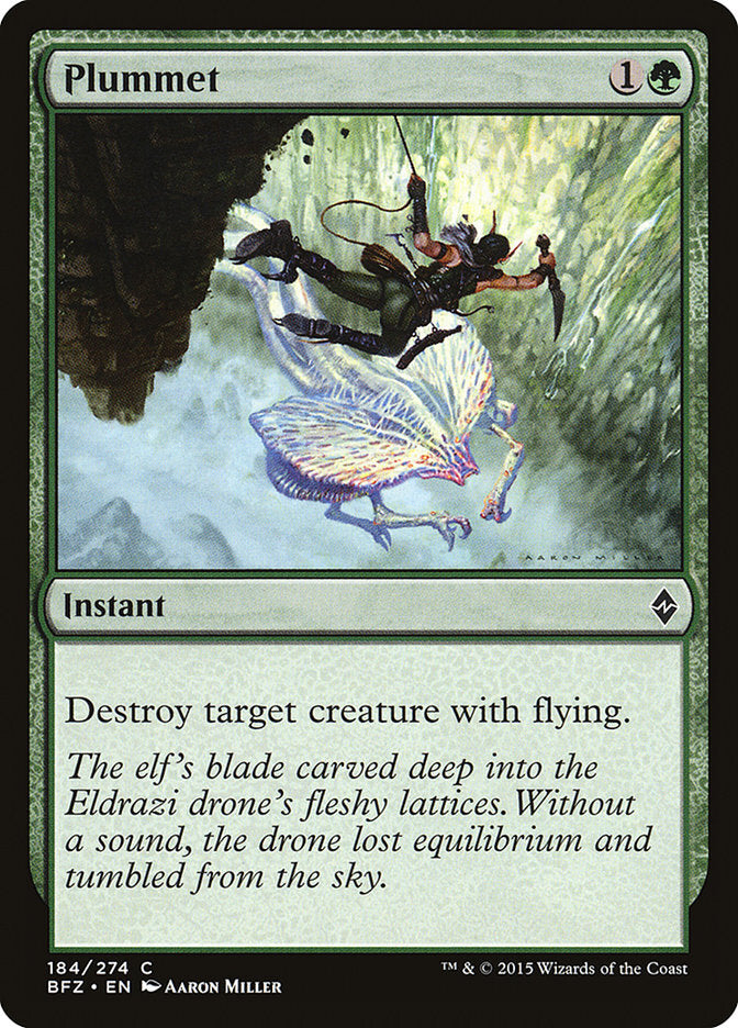 MTG - Plummet - Battle for Zendikar - Regular - C - 184 - NM