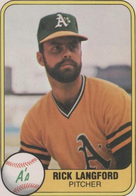 MLB - 1981 Fleer - Rick Langford - #572 - OAKLAND A'S - NM