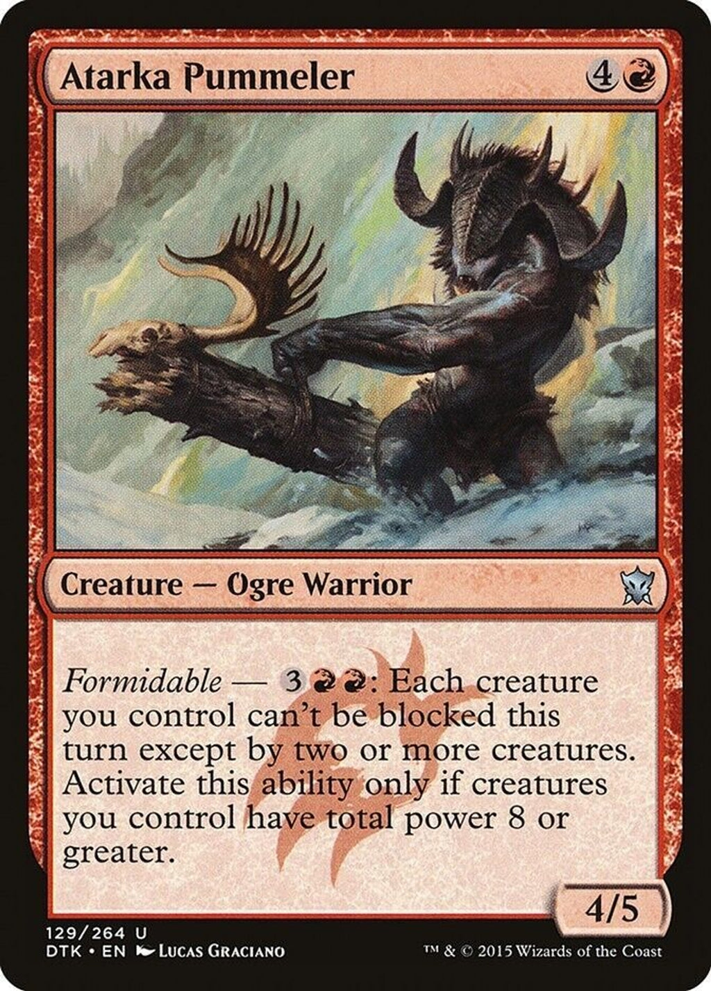 MTG - Atarka Pummeler - Dragons of Tarkir - Regular - U - 129 - NM