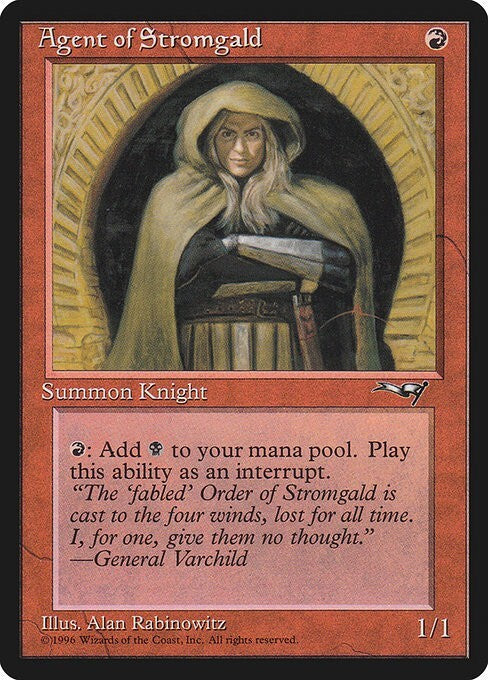 MTG - Agent of Stromgald (Woman Holding Staff) - Alliances - Regular - C - 95 