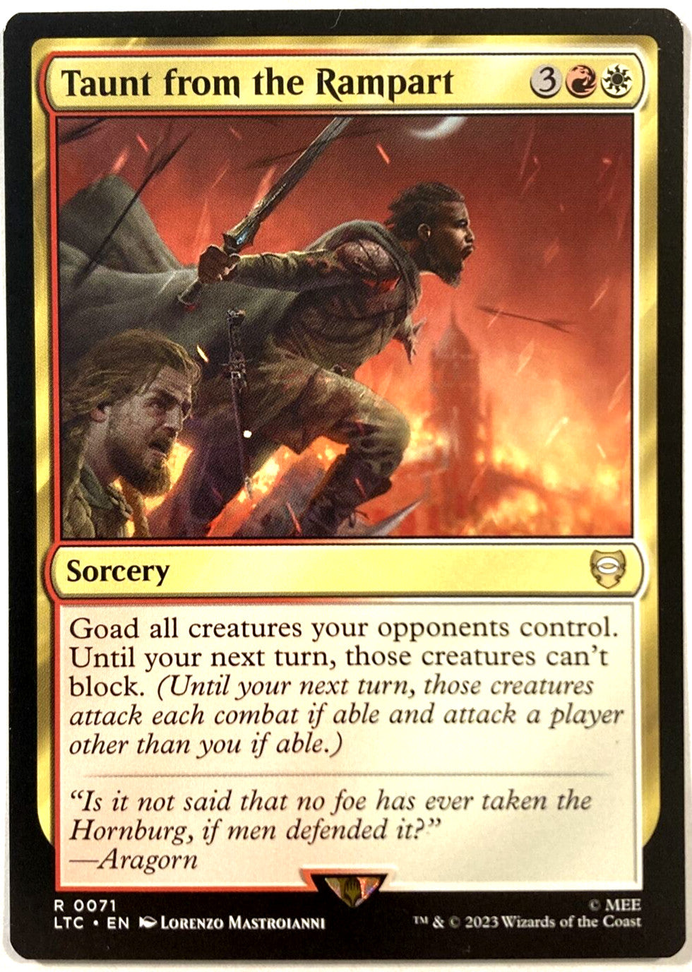 MTG - Taunt from the Rampart Commander: the Lord of the Rings: Tales of...