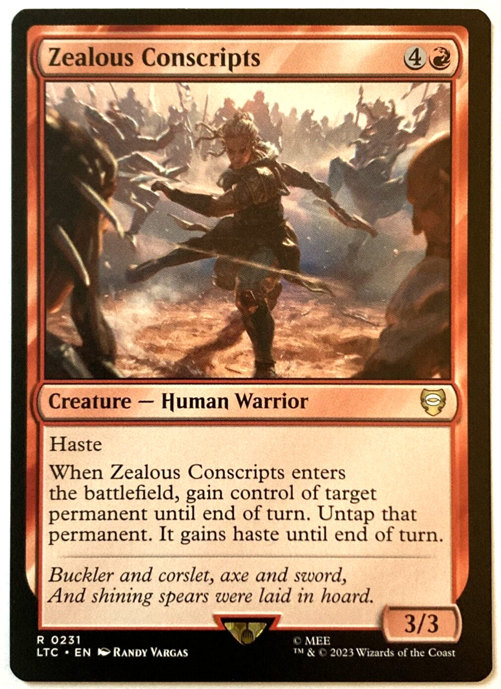 MTG - Zealous Conscripts Commander: the Lord of the Rings: Tales of Middle-Earth
