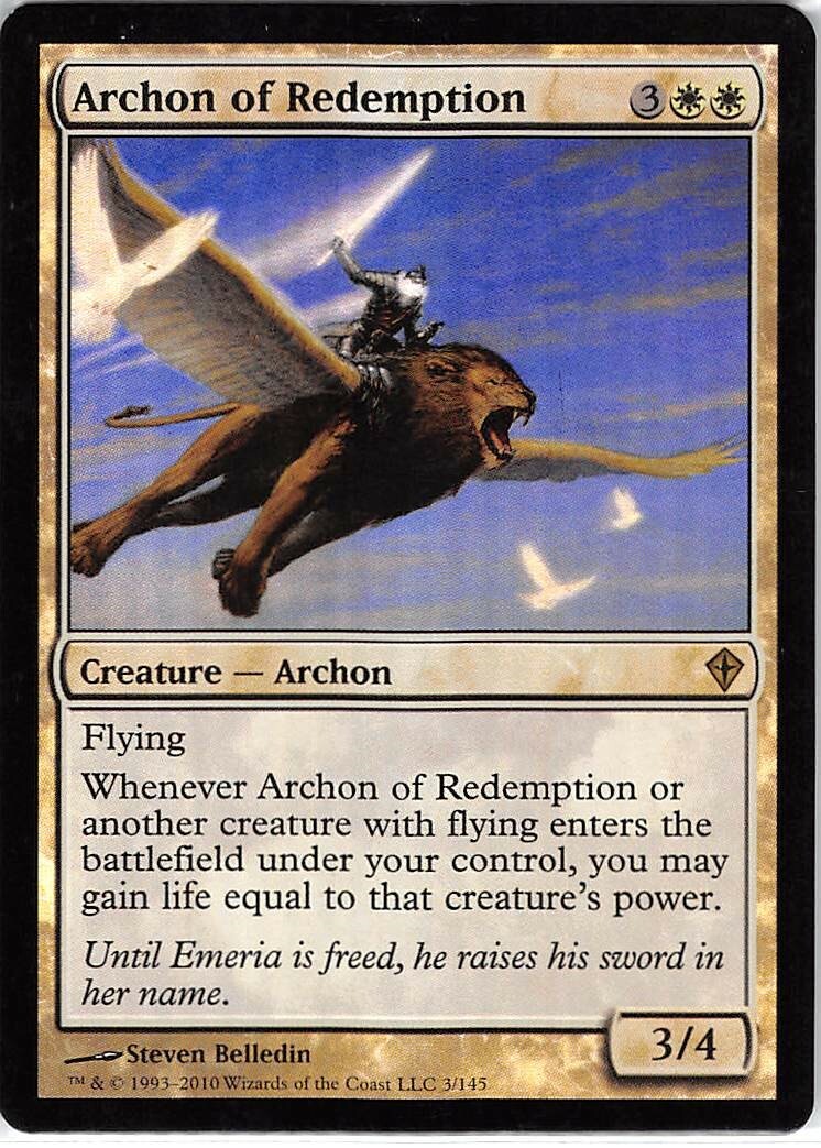 MTG - Archon of Redemption - Worldwake Foil - R - 3 - LP