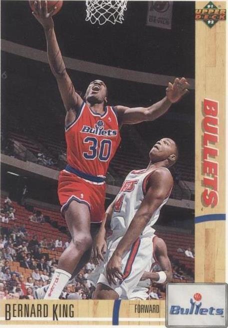 NBA - Bernard King - 1991-92 Upper Deck -  #365 - Washington Bullets - NM